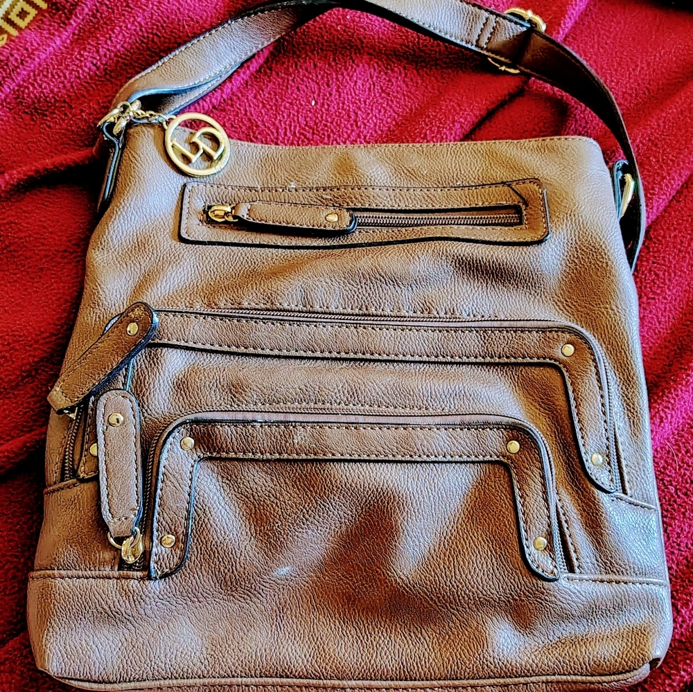Women's Brown La Diva Shoulder Strap Purse.